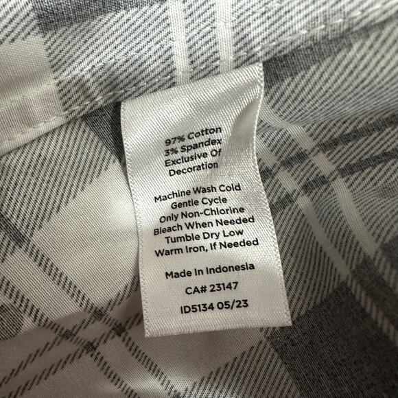 Talbots Plus Button Up Shirt Womens Plus Size 2X Black White Career Work Office - Picture 7 of 8